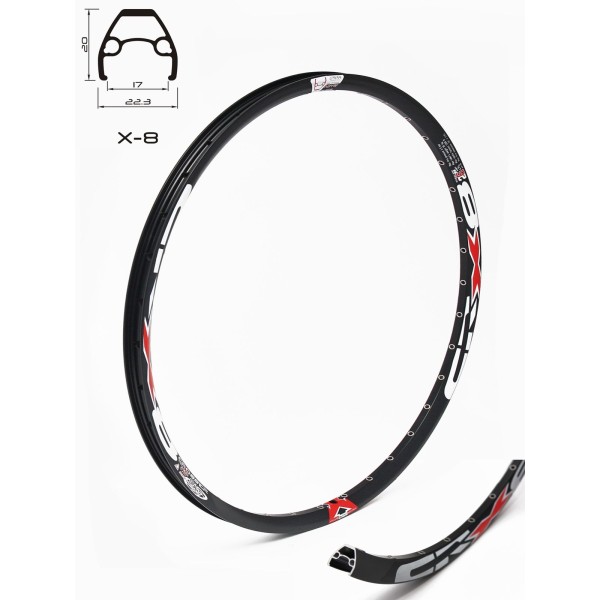 Шина Crosser 26''  X6 32H - черна с червено