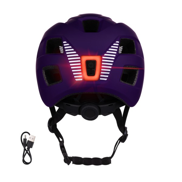 Детска каска със светлина Force Zebu Purple