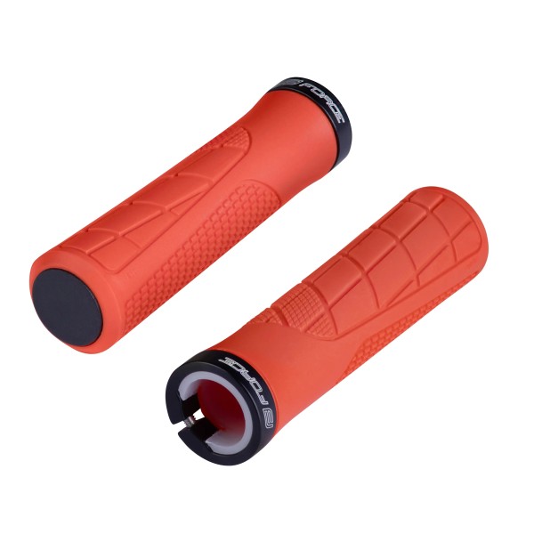 Грипове FORCE ORIX Lock-On 135 mm със заключване – червени