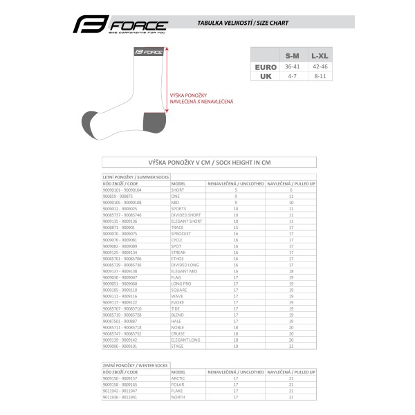 Спортни чорапи Force E LONG PRO SLIM