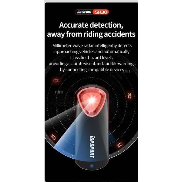 Заден стоп IGPSPORT SR30 SMART RADAR TAILLIGHT