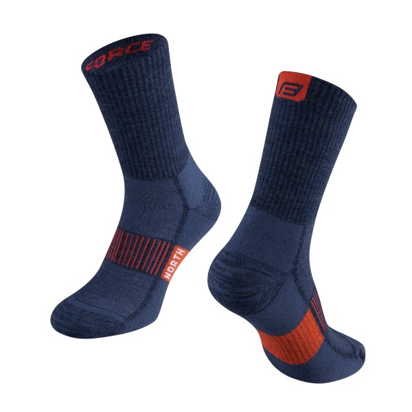 Чорапи от мерино вълна FORCE NORTH, blue-orange