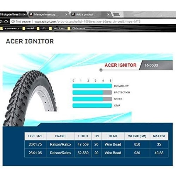 Външна гума против спукване Ralson Acer Ignitor 26 x 1.95